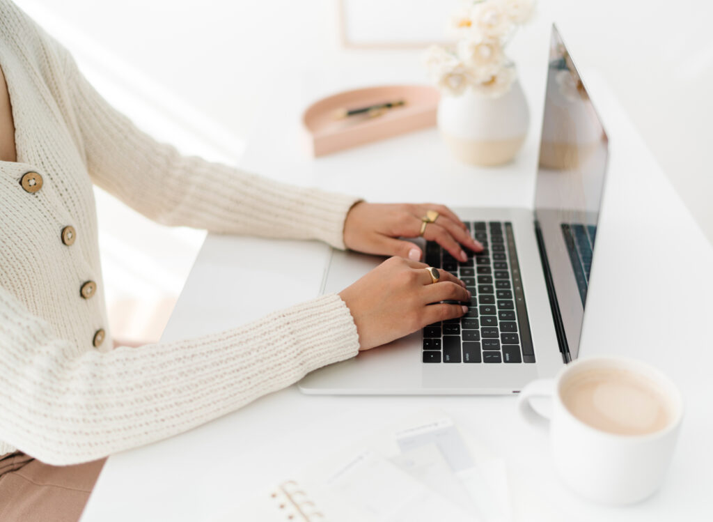 woman working on laptop